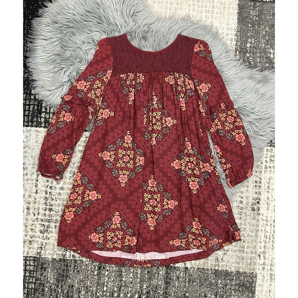 Matilda Jane Just Imagine Emmaline Girls Floral Print LS Swing Dress Size 16